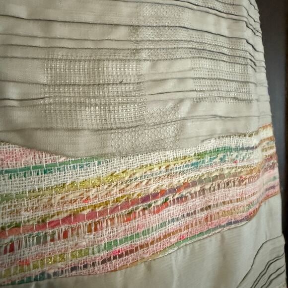 CAMILLA and MARC | Silver Gray Silk and Boucle Mini Skirt Art to wear | Size 4 - Picture 3 of 7